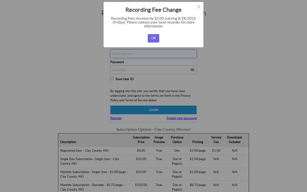 Gladstone previous residents Clay County recorder iCounty deed index login
